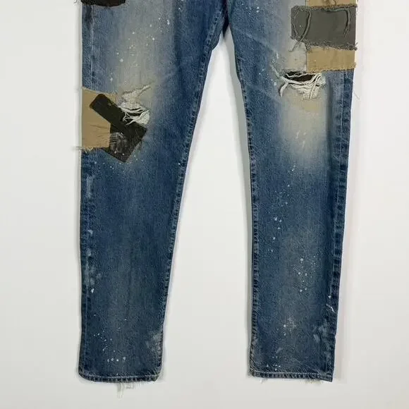 Adriano Goldschmied The Tellis Modern Slim Patched Distressed Jeans Mens 36